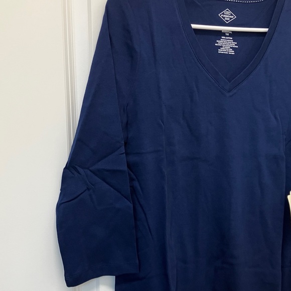 NWT St. Johns Bay Woman's V neck 3/4 sleeve T shirt - Picture 5 of 13